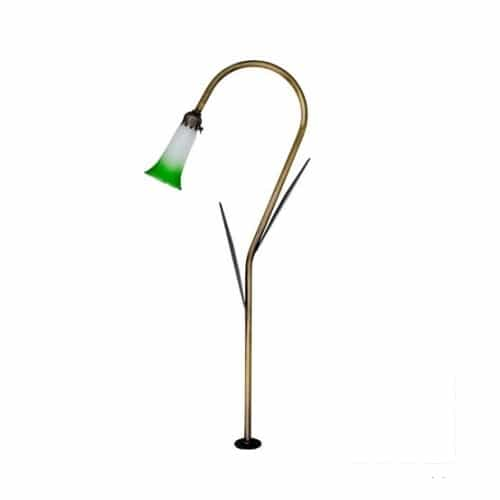 Dabmar 2.5W LED Path Light w/ Leaf, Tulip Glass, 12V, 6500K, Black/Jungle