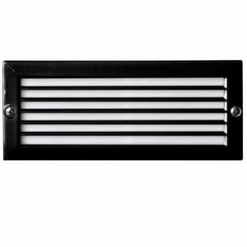 Dabmar 6W LED Recessed Step & Wall Light, Louvered, 12V, Amber, Black