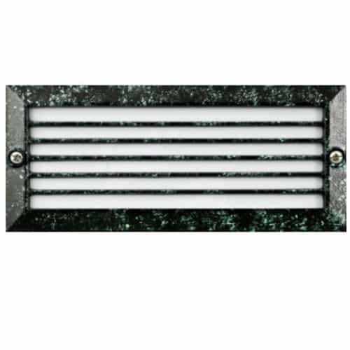 Dabmar 5W LED Recessed Step & Wall Light, Louvered, 12V, 6400K, V. Green