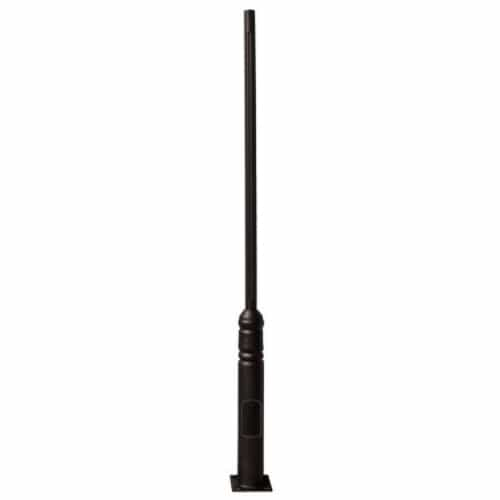 Dabmar 10-ft Steel Fluted Surface Mount Pole, Black