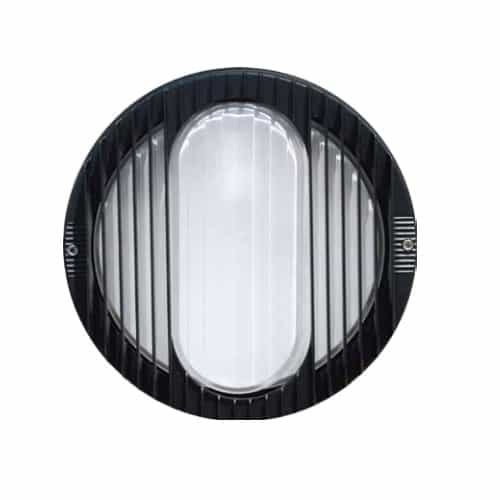 Dabmar 12W LED Surface Mount Light, Round Louver, 120V-277V, 3000K, Black