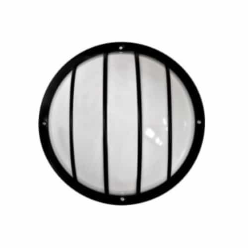 Dabmar 9W LED Round Caged Surface Mount Wall Light, 85V-265V, 4000K, Black