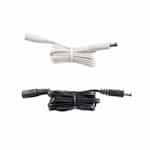 39-in DC Plug Extension Cable, 18 AWG White, 25-Pack