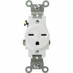 Enerlites White 2-Pole High Voltage Single Commercial Receptacle