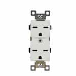 White Back and Side Wired 15A Industrial High Voltage Duplex Receptacle