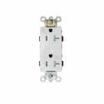 20 Amp Tamper and Weather Resistant Commercial Grade Decorator Receptacle, White