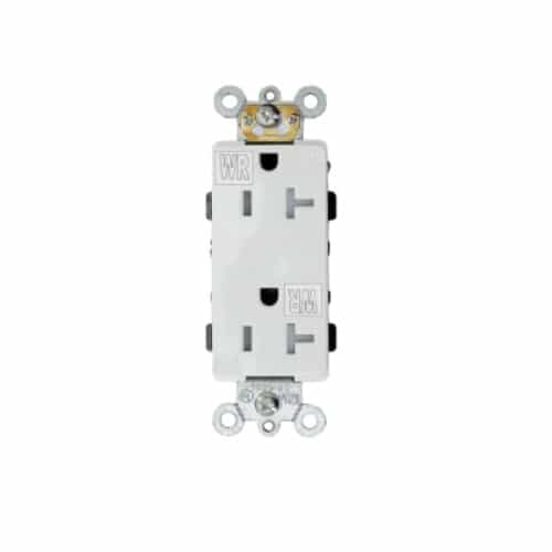 Enerlites 20 Amp Tamper and Weather Resistant Commercial Grade Decorator Receptacle, White