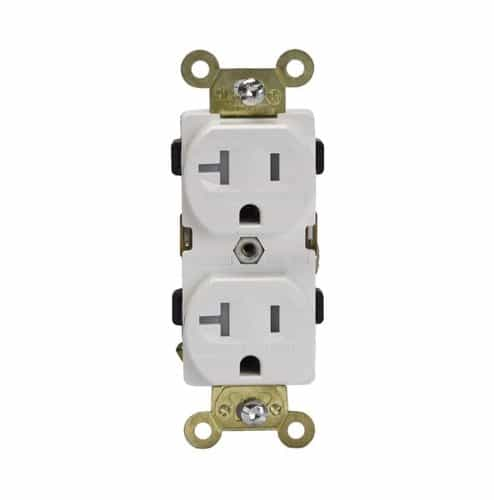 Enerlites Ivory Industrial Grade Tamper Resistant 2-Pole 20A Duplex Receptacle