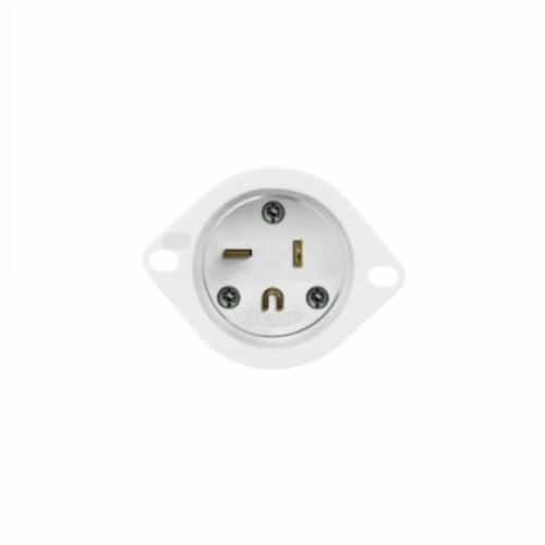 Enerlites 20 Amp 250V NEMA 6-20P Straight Blade Locking Flanged Outlet, White