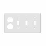 Enerlites 4-Gang Duplex Receptable & 3 Toggle Switch Wall Plate, Ivory