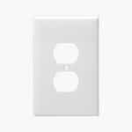 Ivory 1-Gang Mid-Size Duplex Receptacle Plastic Wall Plates