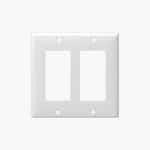 Enerlites White Colored 2-Gang Decorator/GFCI Plastic Wall plates
