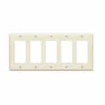 Enerlites 5-Gang Decorator & GFCI Switch Wall Plate, Polycarbonate, Light Almond