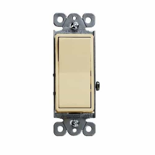 Enerlites Ivory Residential Grade AC Quiet Decorator Three-Way Paddle Switch 