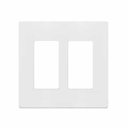 Enerlites 2-Gang Decora/GFCI Screwless Wall Plate, Mid-Size, White