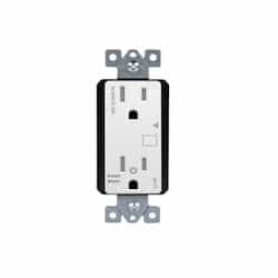 Wi-Fi-Enabled Duplex Receptacle w/ Energy Metering, Black