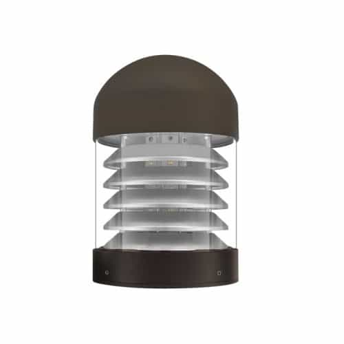 EnVision 12-22W Round Bollard Head, Dome, Louver, 120V-277V, Selectable CCT, BL