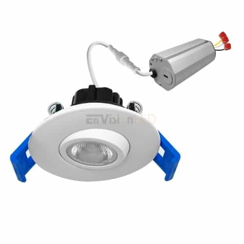 EnVision 2-in 5W SnapTrim Downlight, Gimbal, Round, 500 lm, 120V, 2700K, White