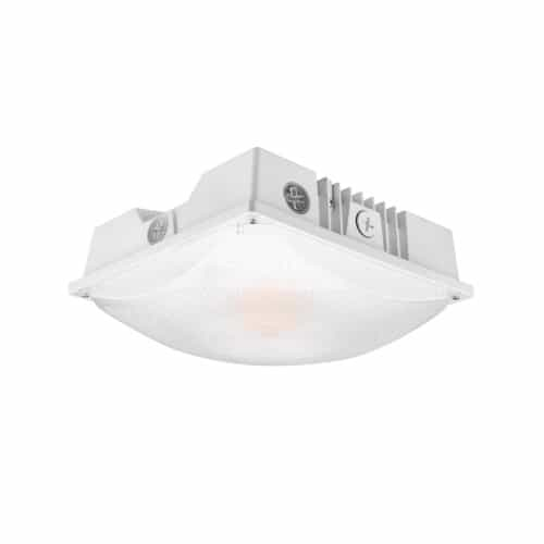 EnVision 25-60W Slim-Line Square Canopy Fixtures, 120-277V, Selectable CCT, WH