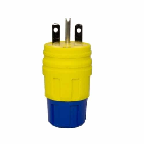 Ericson 6-15 NEMA Plug, Watertight, 2P/3W, 1 Ph, 250V, Small, Yellow