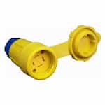5-15 NEMA Connector, Watertight, 2P/3W, 1 Ph, 125V, Small, Yellow