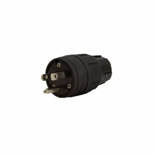 Ericson NEMA Plug, Perma-Link, 2P/3W, 1 Ph, 20A, 125V, Medium, Black