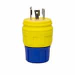 L7-30 NEMA Plug, Watertight, 2P/3W, 1 Ph, 277V, Medium, Yellow