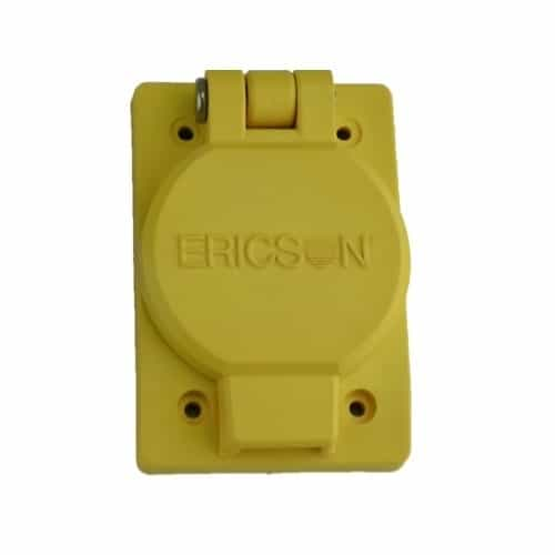 Ericson Single Flip Lid w/ FS Coverplate, Watertight, Female, Non-Nema, 4P4W