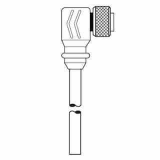 12-ft Micro-Sync, Dual Key, Single-End, Male, 90 Deg, 3-Pole, 4A, 300V