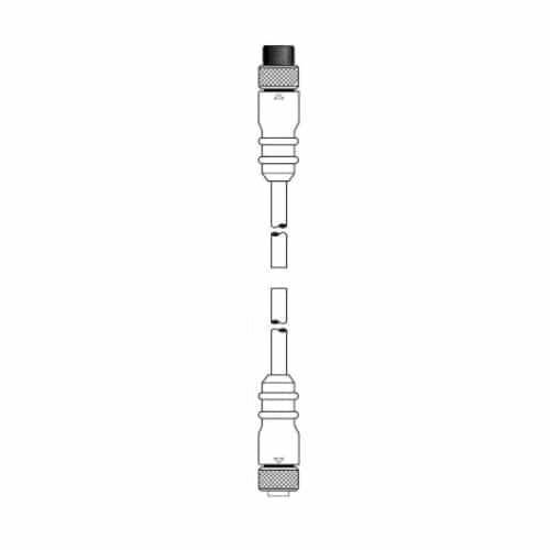 Ericson 3-ft MiniSync, Double End, Female/Male Straight, 6-Pole, 8A, 600V