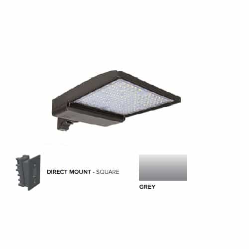 ESL Vision 320W LED Shoebox Area Light w/ Direct Arm Mount, 480V, 0-10V Dim, 43894 lm, 3000K, Grey