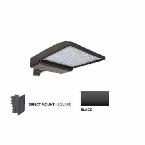 ESL Vision 320W LED Shoebox Area Light w/ Direct Arm Mount, 480V, 0-10V Dim, 48643 lm, 5000K, Black