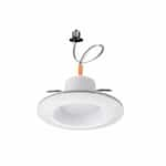 6-in 11W Downlight w/ Nightlight Trim, Dimmable, 670 lm, 120V, Selectable CCT, White