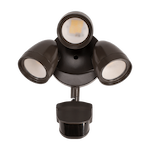 42W Security Light w/ Lumen Boost, 3-Head, 120V, CCT Selectable, Bronze