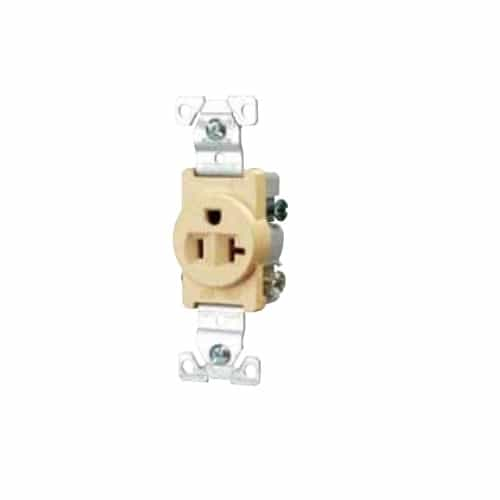 Eaton Wiring 20 Amp Single Receptacle, Almond