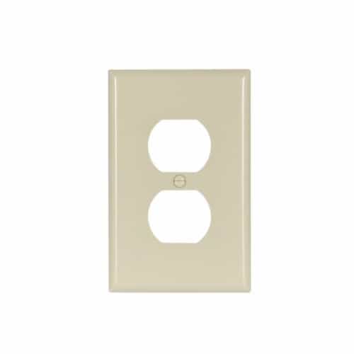Eaton Wiring 1-Gang Duplex Receptacle Wallplate, Mid-Size, Ivory