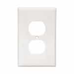 Eaton Wiring 1-Gang Thermoset Wall Plate, Duplex Receptacle, Mid-Size, White
