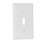 1-Gang Thermoset Toggle Switch Wallplate, Mid-Size, White