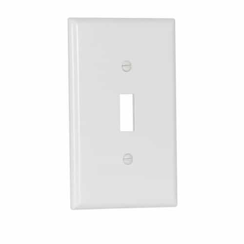 Eaton Wiring 1-Gang Thermoset Toggle Switch Wallplate, Mid-Size, White