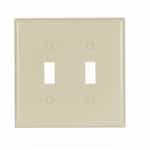 2-Gang Mid-Switch Toggle Switch Wallplate, Ivory