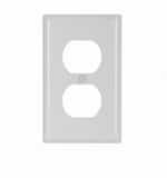 1-Gang Thermoset Duplex Receptacle Wallplate, White