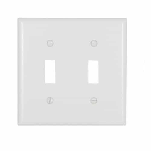 Eaton Wiring 2-Gang Thermoset Toggle Switch Wallplate, White