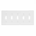 Eaton Wiring 5-Gang Thermoset Toggle Switch Wallplate, White