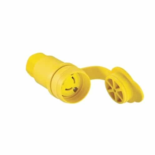 Eaton Wiring 15 Amp Locking Connector, Watertight, NEMA L6-15, Yellow