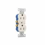 Eaton Wiring 15 Amp Duplex Receptacle, Auto-Grounding, 2-Pole, 3-Wire, #14-10 AWG, 125V, Ivory