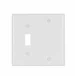 Eaton Wiring 2-Gang Combination Wall Plate, Toggle & Blank, Standard, White