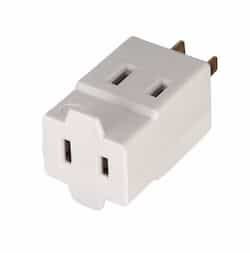 Eaton Wiring 15 Amp Cube Tap, NEMA 1-15R, Polarized, White