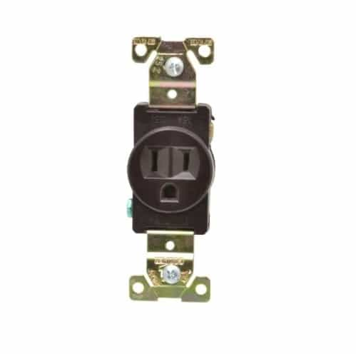 Eaton Wiring 15 Amp Single Receptacle, Industrial, Brown