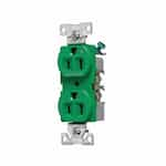 Eaton Wiring 15 Amp Half Controlled Duplex Receptacle, 2-Pole, #14-10 AWG, 125V, Gray