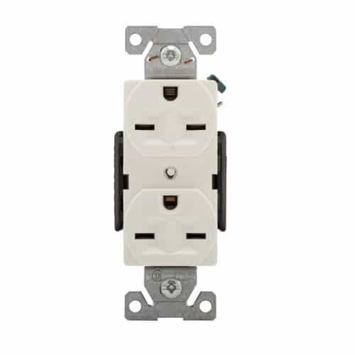 Eaton Wiring 15 Amp Heavy Duty Duplex Receptacle, #14-10 AWG, 6-15R, 250V, White